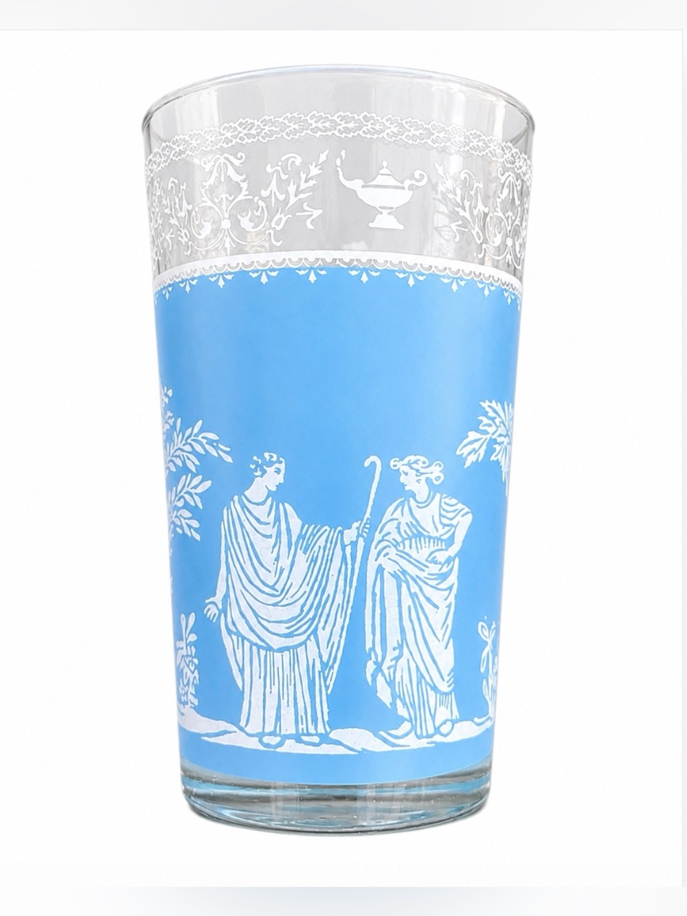Jeanette Hellenic Wedgwood Blue Jasperware Flat Tumbler Glass